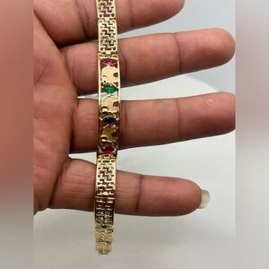 Gold filled Elegant Gold Bracelet with Multicolor Gemstones